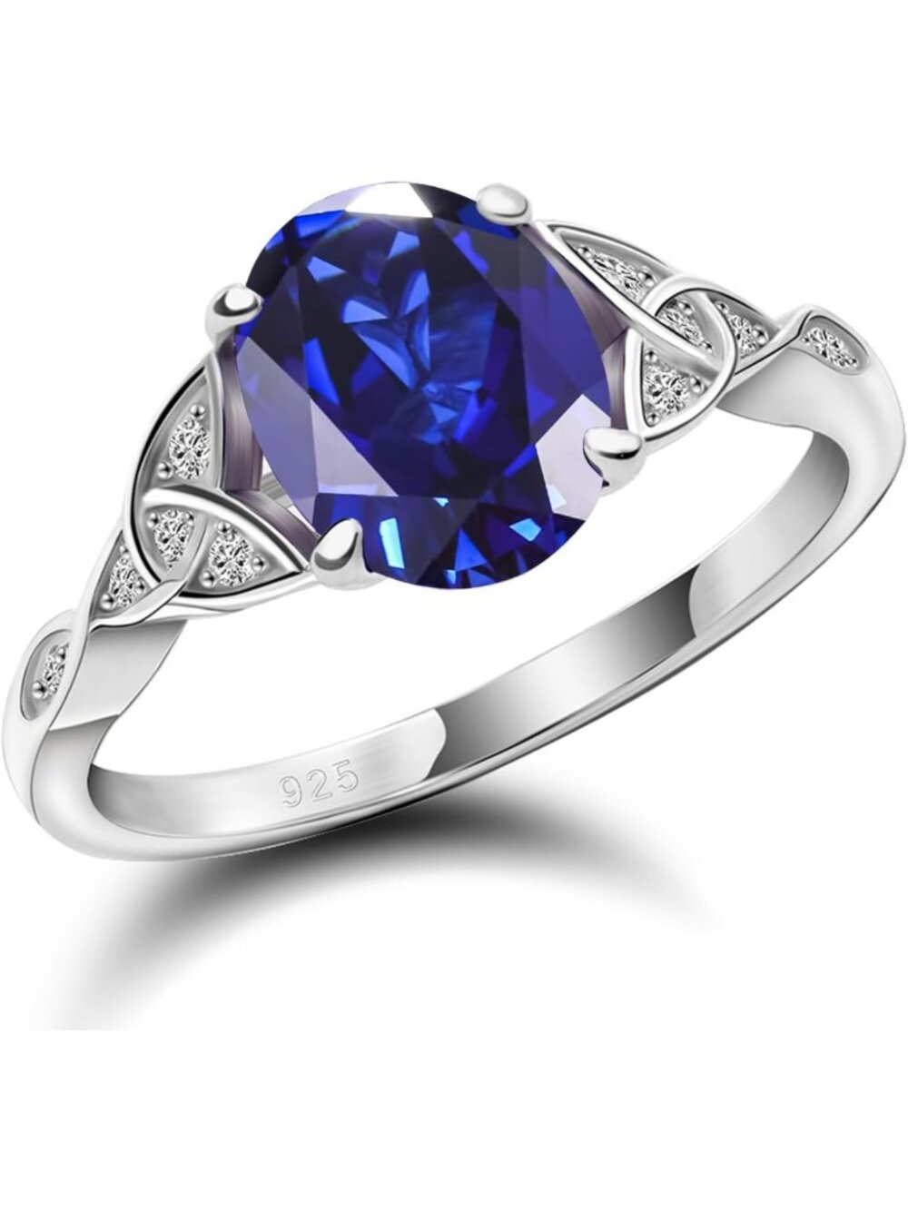 Celtic Knot Birthstone Ring for Women - 925 Sterling Silver Jewelry Gift